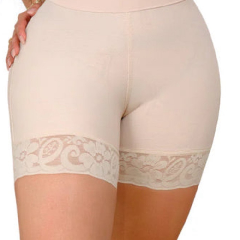 Women's Cream Lace Trim Shapewear Shorts